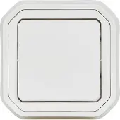 Legrand PLEXO New Abdeckung für Feuchtraum-Aufputz-1-Fach Wechselschalter mit Indikatorleuchte, Montage mittels Spreizkrallen, Abdeckung, IP55 IK07 Weiß, 069852L