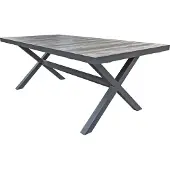 DELUKE Gartentisch INGER - Aluminium, Dunkelgrau, 202x100x75cm | Terrassentisch Wetterfest Outdoor Tisch