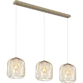 Globo Lighting Hängeleuchte Metall sandfarben matt, 3x E27