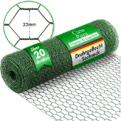 Floordirekt Drahtzaun Grüne Ummantelung Kaninchendraht Maschenweite: 25 mm Höhe: 50 cm Länge: 25 m