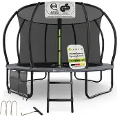 Juskys Trampolin SkyBounce M Ø 305 cm mit Sicherheitsnetz & Leiter