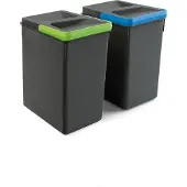 Emuca Recycle 2x7l Recyclingbehälter 2 Einheiten Silber Silber One Size