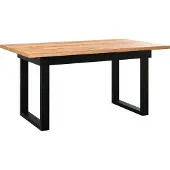 Ebuy24 Speisen Esstisch Universal, Mango Nachbildung/Schwarz, B/H/T ca. 160/76/90 cm