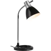 Brilliant Tischleuchte Jan | schlichte Tischleuchte | metall/Kunststoff | silber/schwarz | Druckschalter | 1x E27 max. 40 W