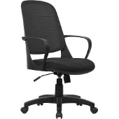 Dmora Bürostuhl mit Rollen Coffs, Schwarz, Verstellbar, Gepolstert, 5 Räder