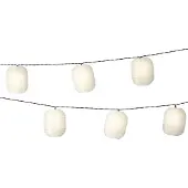 Lumineo LED Solar Lichterkette Lampions 4,5m Nylon Weiß / Warmweiß