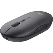 Trust Puck Wiederaufladbare Kabellose Maus, Bluetooth und 2.4 GHz Verbindung via USB-Mikroempfänger, DPI Einstellbar 800/1200/1600, Ergonomisch, Funkmaus für PC/Mac/Computer/Laptop/MacBook - Schwarz