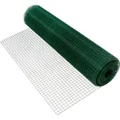 ECD-Germany Volierendraht Drahtgitter Grün 19x19mm Masche, 1x10m, 1,05 mm dick, verzinkter Stahl Zaun, 4-eck Drahtzaun Schweißgitter Maschendrahtzaun