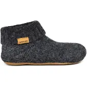 Gottstein Knit Boot Uni Wollstrick-Hüttenschuhe Schwarzmele (Charcoal), 48-700-4300 - Gr. 38