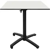 Restootab Klappbarer Terrassentisch aus weißem Compact HPL 70 x 70