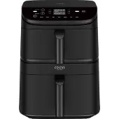 Cosori Heißluftfritteuse Turbo Tower, 10.8L (4,3 l + 6,5 l), Timerfunktion, Doppelkammer, 2 starke Motoren, einzigartiges Design, Teflon-Körbe
