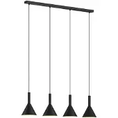 Arcchio Hängelampe Tadej, 4-flg., schwarz-weiß, Metall, E27
