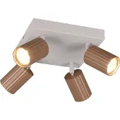 TRIO Lighting Deckenstrahler Soka, braun/grau, Länge 20 cm, Metall, 4-flg. dimmbar, braun / rost, für Wohn- / Esszimmer, Metall, Modern, Strahler