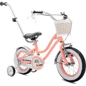 Sun baby Mädchen fahrrad 12 Zoll Glocke Zusatzräder Schubstange Heart Bike Aprikose