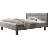 Hasena Polsterbett Noah 25 Wildeiche | Stoff grau 140x200