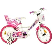 Dino Bikes Kinderfahrrad 16" Weiß mit rosa Aufdruck