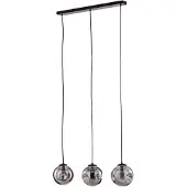 LINDBY Hängeleuchte Valentina, Glas, rauchgrau, rund, 3-flg.