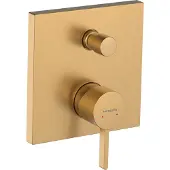 Hansgrohe Finoris Einhebel-Wannenarmatur Unterputzmodell mit integrierter Sicherungskombination nach EN1717, 76416140, Farbe: Brushed Bronze