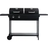 vidaXL Gas- und Holzkohle-Grill mit 2 Brennern