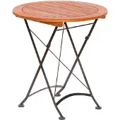 Merxx Gartentisch Schlossgarten, klappbar, Ø 70 cm - Flachstahl mit Eukalyptus