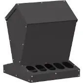 vidaXL Hühnerfütterer Schwarz 30 x 30 x 39 cm Kaltgewalzter Stahl