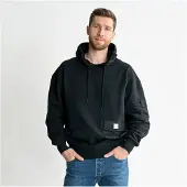 Stier Heavy Hoodie Functional Pocket organic Baumwolle XXL Black
