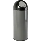 Huismerk Mülleimer mit Schiebedeckel und Inneneimer Metallic Silber 55L