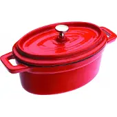 Ibili -Cocotte Minitopf, emailliertes Gusseisen, 15x10x6 cm, 500 ml, rot