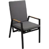 Degamo Gartensessel BILBAO Hochlehner, Alu anthrazit + Holzoptik, stufenlos verstellbar