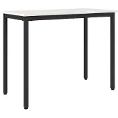 vidaXL Tisch Weiß 100 x 50 x 77 cm Ingenieure Holz und Stahl