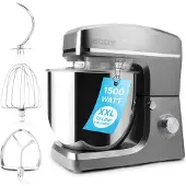Clatronic XXL Küchenmaschine zum backen | Große Knetmaschine 10L | Starker 1500W Motor | mit Haken & Schneebesen | XXL Teigknetmaschine Spritzschutz + Nachfüllöffnung – KM 3765 anthrazit