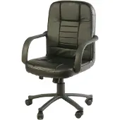 Dmora Bürostuhl Shepparton, Chefsessel mit Armlehnen, Ergonomischer Bürostuhl, Schwarz, 56x59h88/99 cm