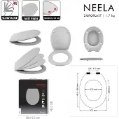 Spirella 10.21304, Verlängert, Harter Toilettensitz, Schwarz, ABS, Duroplast, 371 mm, 455 mm