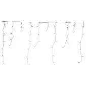 F-H-S International Star-Max LED Eisregen Lichterkette warmweiß - 168 LEDs, 4 m, 14 Stränge, weißes Kabel, IP44 Adapter, 5 m Zuleitung, Timer (6/18 Std), für außen und innen