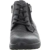 Waldlaufer Stiefelette H-Alina 778807-199-001, Hirschleder, Schwarz, Schnürung u. Reißverschluss, Weite H 37 1/2