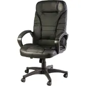 Dmora Bürostuhl Dubbo, Präsidentensessel mit Armlehnen, Ergonomischer Bürostuhl, 70x65h103/114 cm, Schwarz
