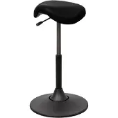 Stier Multibeweglicher Hocker, ergonomisch geformter Sattelsitz, schwarzes Kunstleder, höhenverstellbar 51-70 cm
