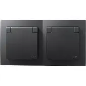 McPower Steckdosen Set Flair Beginner 2S-IP44 3-teilig anthrazit IP44
