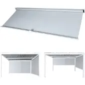 Mendler Seitenwand für Pergola MCW-L41, Pavillon Rollo Ersatzseitenwand, Stoff/Textil 3x3m weiß