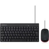 Perixx PERIDUO-212 USB Keyboard and mouse set German, QWERTZ Black, Red