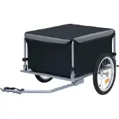 Prolenta Maison Exclusive - Fahrradanhänger Schwarz und Grau 65 kg