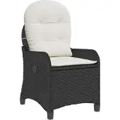 vidaXL Möbel Relaxsessel mit Kissen Schwarz Poly-Rattan - Gartenstühle 42003418