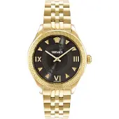 Versace SP VE2S01425 Hellenyium gold schwarz Edelstahl Armband Uhr Damen NEU