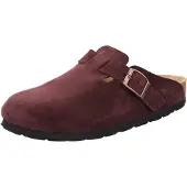 Rohde Damen Clog Pantolette aus Velourleder mit Tieffußbett Alba 6071, Größe:40 EU, Farbe:Violett