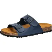 Lico Pantolette Bioline Platino marine mit Kork-Fußbett und verstellbaren Schnallen Größe 37