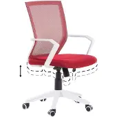 Beliani Bürostuhl Rot höhenverstellbar mit Nylon Laufrollen Modernes Design