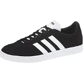 Adidas VL Court 2.0, Männlich, Erwachsener, Modische Sneakers, Schwarz, Weiß, Einfarbig, Schnürverschluss