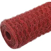 vidaXL Drahtzaun Stahl mit PVC-Beschichtung 25x1 m Rot