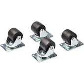 StarTech.com .com Heavy Duty Casters for Server Racks/Cabinets, Set of 4 Universal M6 5,10cm (2") Swivel Caster Kit, 45x75mm Pattern, Replacement Caster Wheels for 4 Post Racks, Steel/Plastic
