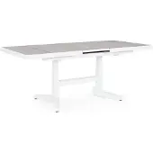 Natur24 Tisch Robert 143-180 x 88 x 53-75 cm Aluminium Keramik Grau Weiß